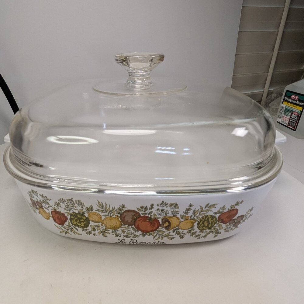 Vintage Corning Ware Spice O' Life 4 Qt Casserole Dish Le Romarin A-10-B w/ Lid